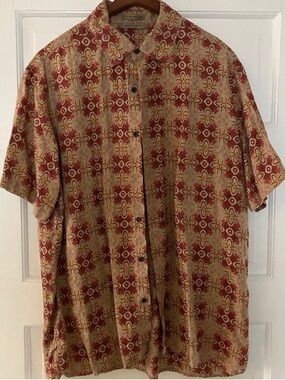 Men's Short-Sleeve Button-Up Linen Shirt XL